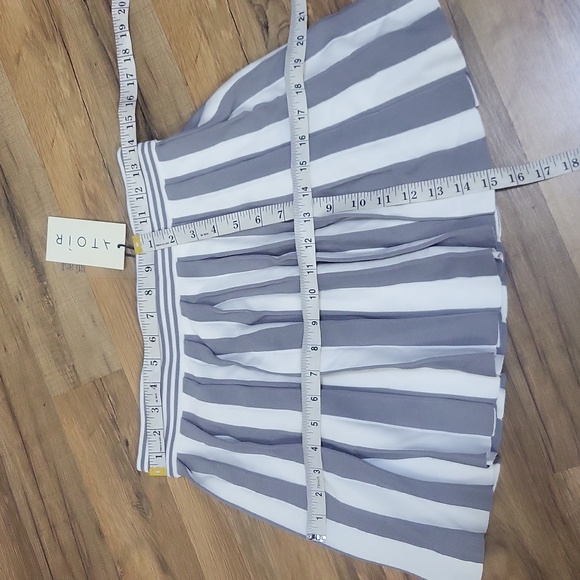 ATOIR Eos Skirt in Cloud Gray/Off White Stretch Pleated Knit Skirt - Picture 9 of 11